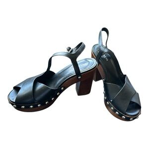 COACH BLACK STUDDED SANDALS